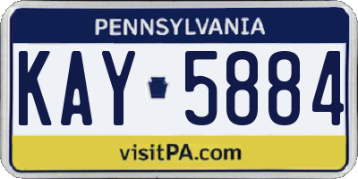 PA license plate KAY5884
