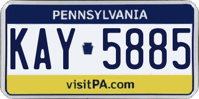 PA license plate KAY5885