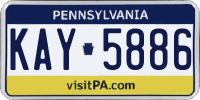 PA license plate KAY5886