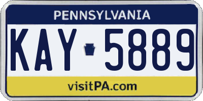 PA license plate KAY5889