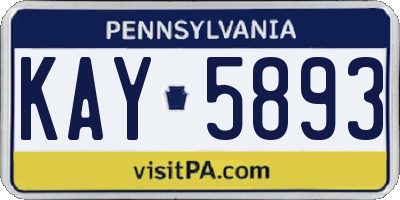 PA license plate KAY5893