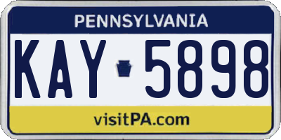 PA license plate KAY5898