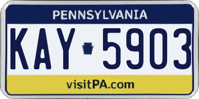 PA license plate KAY5903