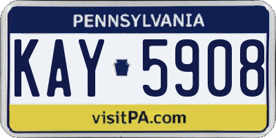 PA license plate KAY5908