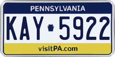 PA license plate KAY5922
