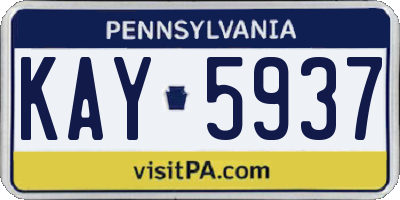 PA license plate KAY5937