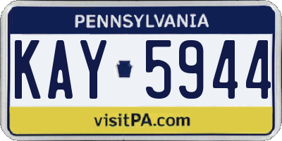 PA license plate KAY5944