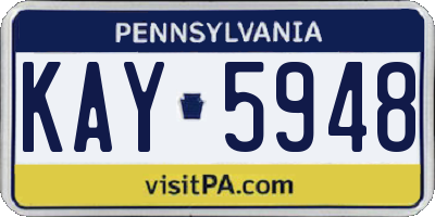 PA license plate KAY5948