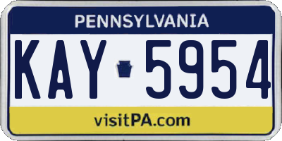 PA license plate KAY5954