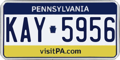 PA license plate KAY5956