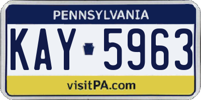 PA license plate KAY5963
