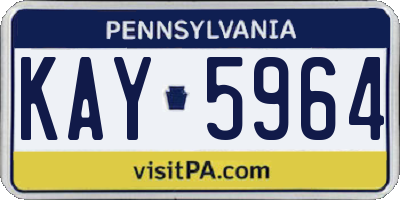 PA license plate KAY5964