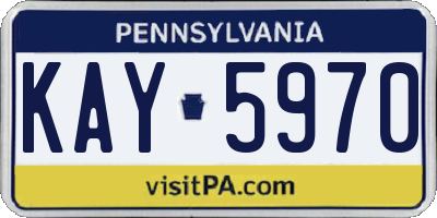 PA license plate KAY5970