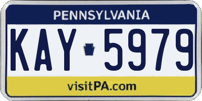 PA license plate KAY5979