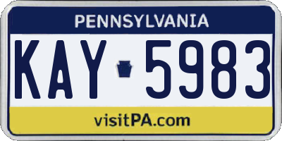 PA license plate KAY5983