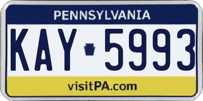 PA license plate KAY5993