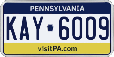 PA license plate KAY6009