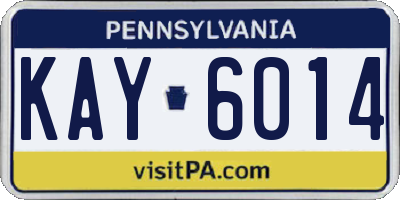 PA license plate KAY6014