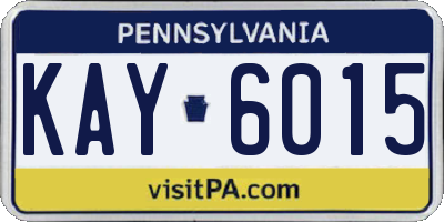 PA license plate KAY6015