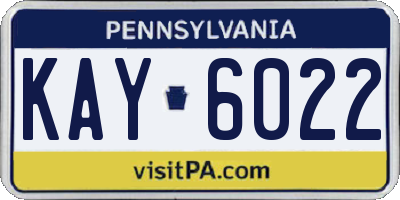 PA license plate KAY6022