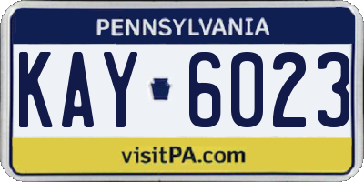 PA license plate KAY6023