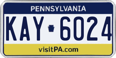 PA license plate KAY6024
