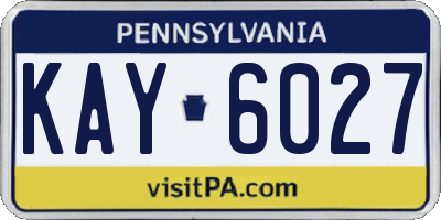 PA license plate KAY6027