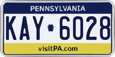 PA license plate KAY6028