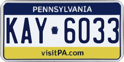 PA license plate KAY6033