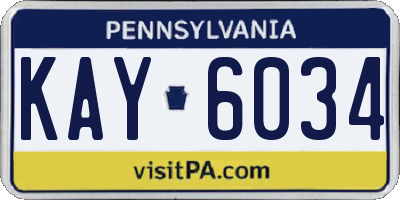 PA license plate KAY6034