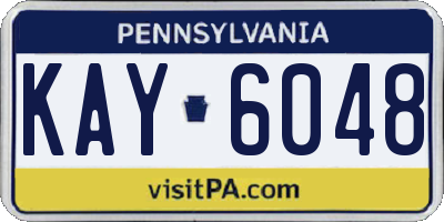 PA license plate KAY6048