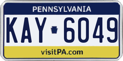 PA license plate KAY6049