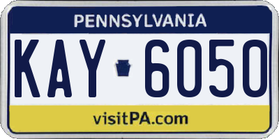 PA license plate KAY6050