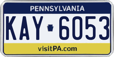 PA license plate KAY6053