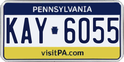 PA license plate KAY6055