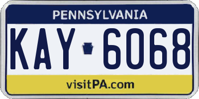 PA license plate KAY6068