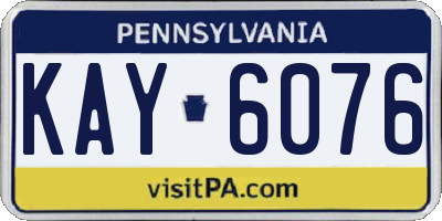 PA license plate KAY6076