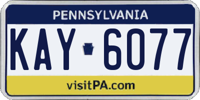 PA license plate KAY6077