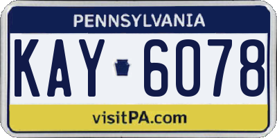 PA license plate KAY6078