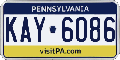 PA license plate KAY6086