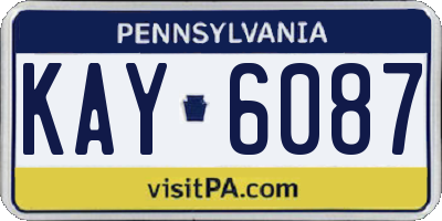 PA license plate KAY6087