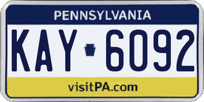 PA license plate KAY6092