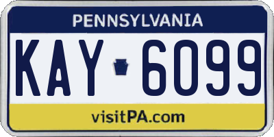PA license plate KAY6099
