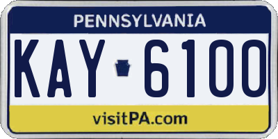 PA license plate KAY6100