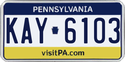 PA license plate KAY6103