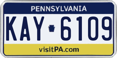 PA license plate KAY6109