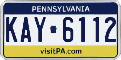 PA license plate KAY6112