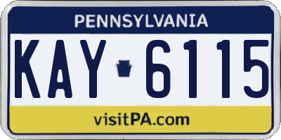 PA license plate KAY6115