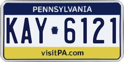 PA license plate KAY6121