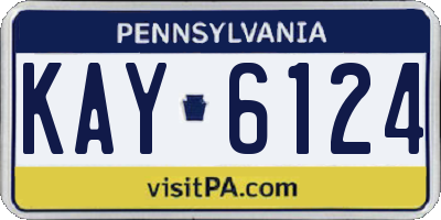 PA license plate KAY6124